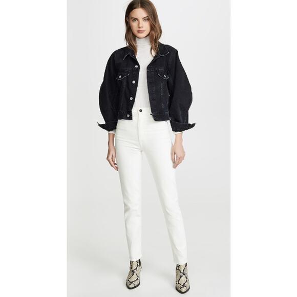 SLVRLAKE Denim - SLVRLAKE Beatnik Slim Fit High Rise Jeans White Wash Women's Size 27